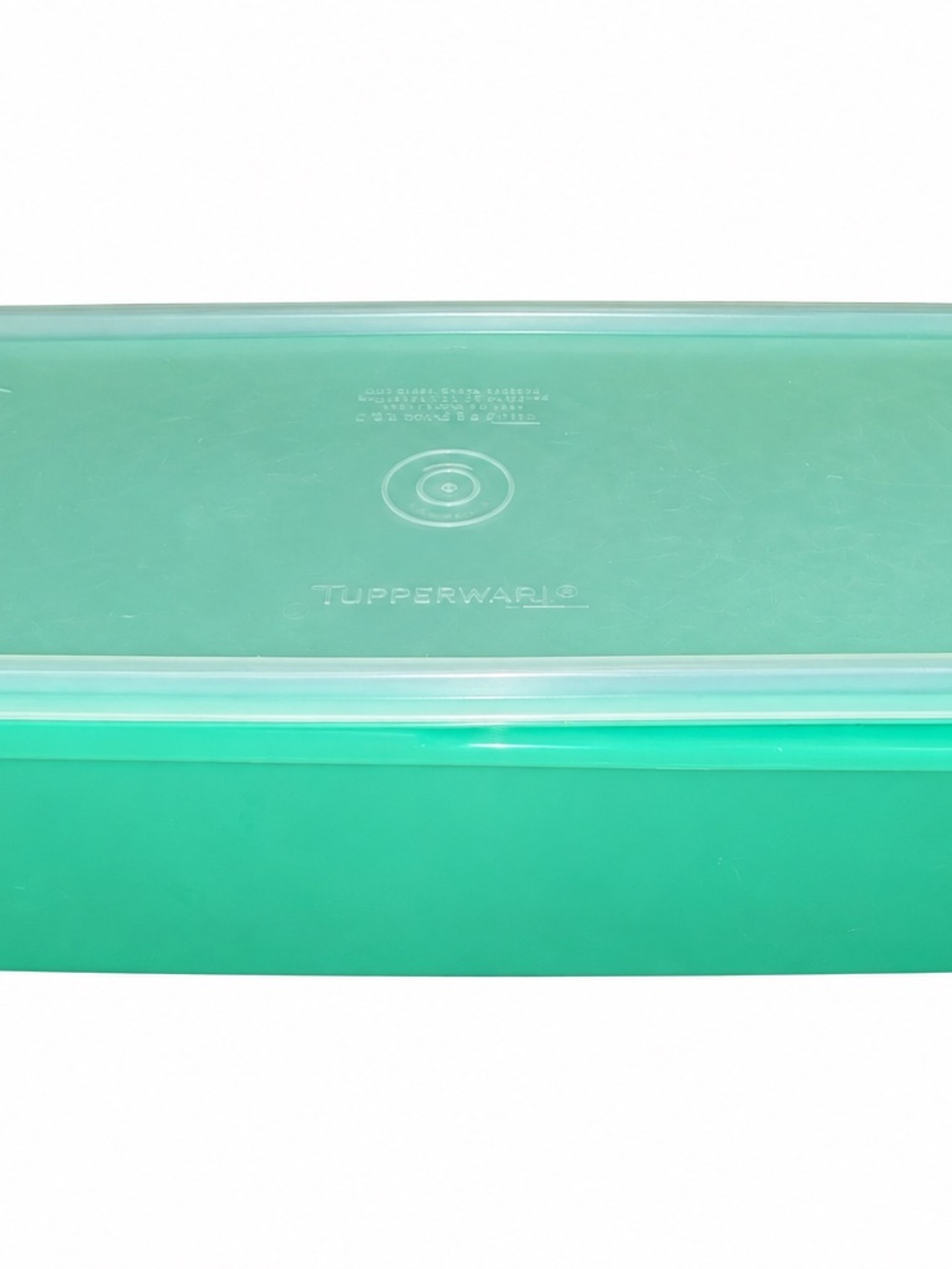 Tupperware Teal Green Rectangular Food Storage Container with Clear Lid